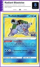 Pokémon GO Radiant Blastoise #18 card