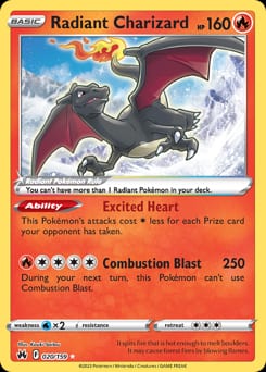 Crown Zenith Radiant Charizard #20 card