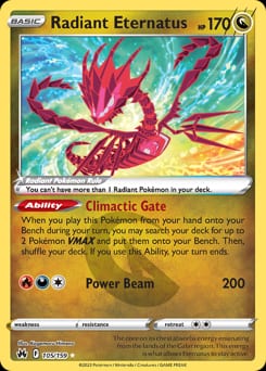 Crown Zenith Radiant Eternatus #105 card