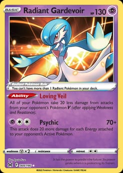 2022 Lost Origin Radiant Gardevoir #69 card