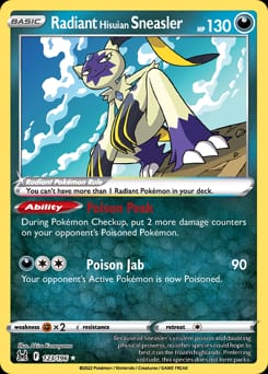 Lost Origin Radiant Hisuian Sneasler #123 card