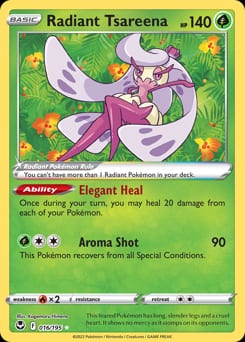 Silver Tempest Radiant Tsareena #16 card