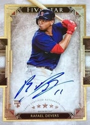 2018 Topps Five Star Autographed Jumbo Patch Rafael Devers #FSJP-RD card