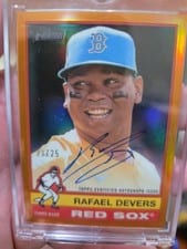 2025 Topps Heritage Chrome Autographs Rafael Devers #BCA-RD card