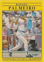 1991 Fleer Base Set Rafael Palmeiro #295 card