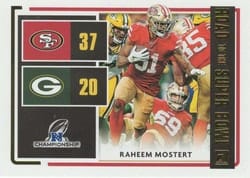 2020 Donruss Road to the Super Bowl Conference Championship Raheem Mostert #RSBCC-RM card