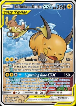Unified Minds Raichu & Alolan Raichu-GX #221 card