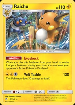 Burning Shadows Raichu #41 card