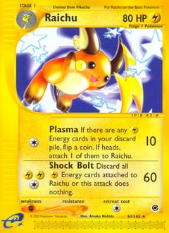 2002 Expedition Base Set Raichu #61 card