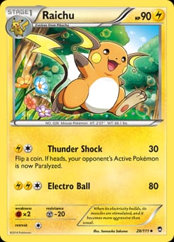 2014 Furious Fists Raichu #28 card