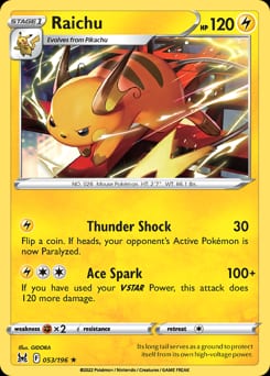 Lost Origin Raichu #53 card