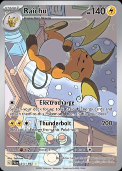 Paldea Evolved Raichu #211 card