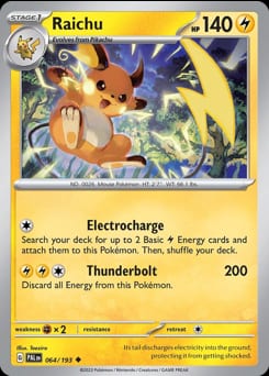 2023 Paldea Evolved Raichu #64 card