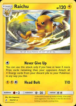 2019 Unbroken Bonds Raichu #55 card