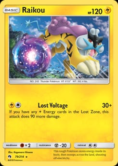 2018 Lost Thunder Raikou #79 card
