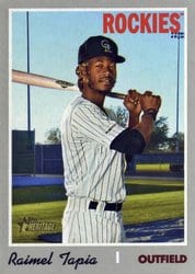 2019 Topps Heritage Base Set Raimel Tapia #695 card