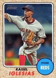 2017 Topps Heritage Base Set Raisel Iglesias #619b card