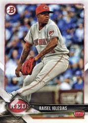 2018 Bowman Base Set Raisel Iglesias #96 card