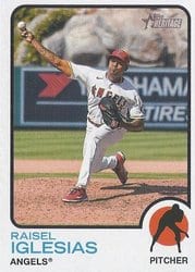 2022 Topps Heritage Base Set Raisel Iglesias #158 card