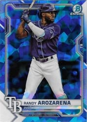 2021 Bowman Chrome Sapphire Edition Base Set Randy Arozarena #66 card