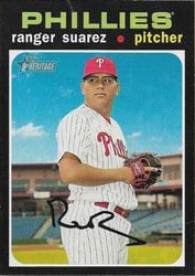 2020 Topps Heritage Base Set Ranger Suarez #156 card