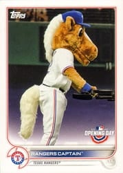 2022 Topps Opening Day Mascots Rangers Captain #M-22 card