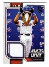 2026 Topps Mascots Relics Rangers Captain #MAS-CAP card