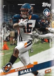 2019 Topps AAF Base Set Rannell Hall #107 card