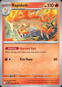 2025 Destined Rivals Rapidash #30 card