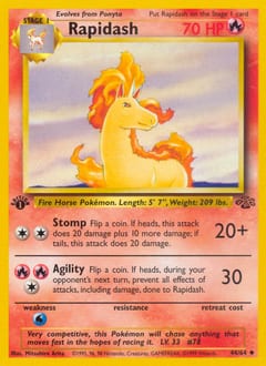 1999 Jungle Rapidash #44 card
