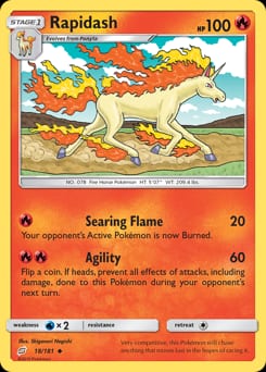 Team Up Rapidash #18 card