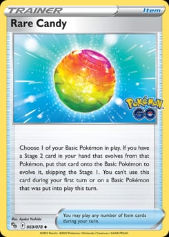 2022 Pokémon GO Rare Candy #69 card