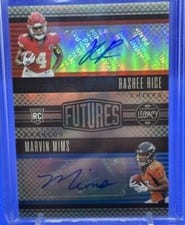 2023 Panini Legacy Futures Ink Combos Silver Rashee Rice / Marvin Mims #FICS-9 card