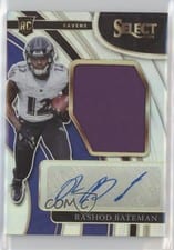2021 Panini Select Jumbo Rookie Signature Swatches Rashod Bateman #JRS-RBA card