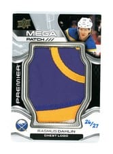 2022-23 Upper Deck Premier Premier Mega Patch Chest Logos Rasmus Dahlin #PMP-RD card