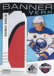 2025-26 SP Game Used 2024 Global Series Devils vs. Sabres Banner Year Relics Rasmus Dahlin #BYGSC-RD card