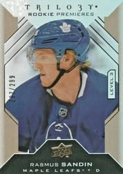 2019-20 Upper Deck Trilogy Base Set Rasmus Sandin #130 card