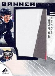 2022-23 SP Game Used 2022 NHL Heritage Classic Banner Year Relics Rasmus Sandin #BYHC-RS card