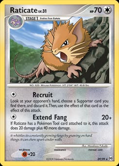 2009 Arceus Raticate #29 card