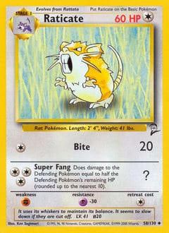Base Set 2 Raticate #58 card