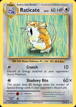 Evolutions Raticate #67 card