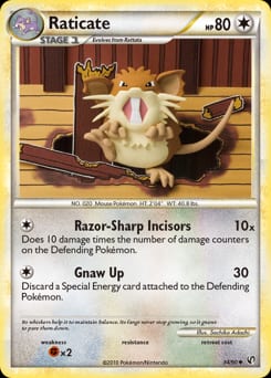 2010 HS—Undaunted Raticate #34 card