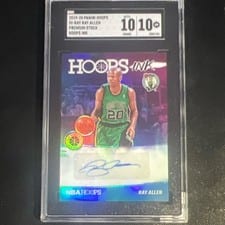 2019 Panini Hoops Premium Stock Hoops Ink Ray Allen #HI-RAY card
