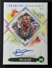 2023-24 Topps Motif Headline Signatures Ray Allen #HS-RA card
