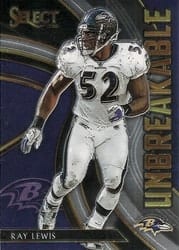 2020 Panini Select Unbreakable Ray Lewis #U14 card