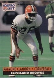 1991 Pro Set Base Set Raymond Clayborn #472 card