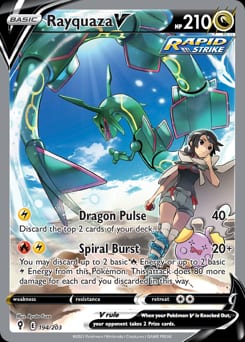 Evolving Skies Rayquaza V #194 card