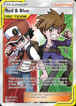 Red & Blue Cosmic Eclipse card