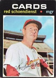 1971 Topps Base Set Red Schoendienst #239 card