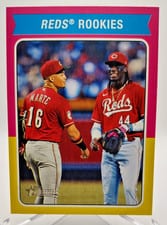 2024 Topps Heritage Combo Cards Reds Rookies (Elly De La Cruz / Noelvi Marte) #CC-1 card